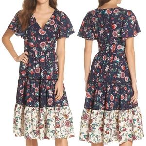 Eliza J blue floral dress
